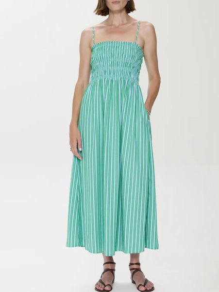 Pistola Bianca Dress In Blue & Green Stripe